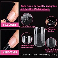 Una Gella Short Square Fake Nails 216Pcs Short Square Press On Nails Preshape Gel Nail Tips For Full Cover Acrylic Nails False