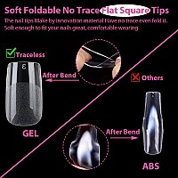 Una Gella Short Square Fake Nails 216Pcs Short Square Press On Nails Preshape Gel Nail Tips For Full Cover Acrylic Nails False