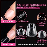 Una Gella 504Pcs Extra Short Gel X Nail Tips Coffin Shape Pre Etched Glue On Fake Nails No C Curve For Women Acrylic Press On