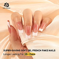 Una Gella French Fake Nails 288Pcs French Gel X Nail Tips Long Square Ungrade 4In1 Prebuff French Tips Press On Nails Saving