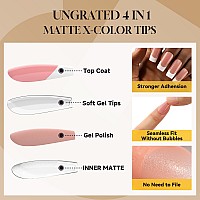 Una Gella French Fake Nails 288Pcs French Gel X Nail Tips Long Square Ungrade 4In1 Prebuff French Tips Press On Nails Saving