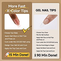 Una Gella French Fake Nails 288Pcs French Gel X Nail Tips Long Square Ungrade 4In1 Prebuff French Tips Press On Nails Saving