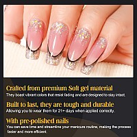 Una Gella Medium Square False Nails Tips 504Pcs Gel X Nail Tips Square 12 Sizes Long Lasting Clear Artificial Fake Nails Acryli