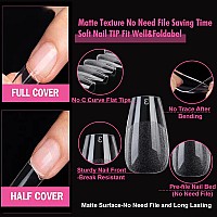 Una Gella Short Coffin Fake Nails 640Pcs Short Coffin Press On Nails Preshape Short Coffin Gel Nail Tips For Full Cover Acrylic