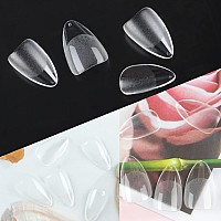 Una Gella Short Almond Fake Nails 600Pcs Short Almond Press On Nails Preshape Short Almond Gel Nail Tips For Full Cover Acrylic