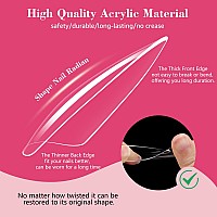 504Pcs 3Xl Stiletto Nail Tips Full Cover Clear Nail Tips For Acrylic Nails Professional 12 Sizes Tapered Square Acrylic Full N