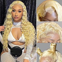 Poghes Blonde Lace Front Wigs Human Hair 180 Density 613 Lace Front Wig Human Hair 613 Hd 13X4 Lace Frontal Wig Pre Plucked Blea