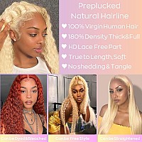 Poghes Blonde Lace Front Wigs Human Hair 180 Density 613 Lace Front Wig Human Hair 613 Hd 13X4 Lace Frontal Wig Pre Plucked Blea