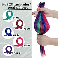 Runature Multicolored Clip In Hair Extensions Human Hair For Women 14 Inch Rainbow Remy Hair Clip In Human Hair Extensions Mix