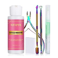 Xifepfr Cuticle Remover Kit 609 Oz Cuticle Remover Cream With Cuticle Trimmer Cuticle Nipper Cuticle Pusher Cuticle Oil Pe