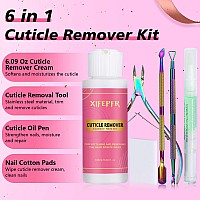 Xifepfr Cuticle Remover Kit 609 Oz Cuticle Remover Cream With Cuticle Trimmer Cuticle Nipper Cuticle Pusher Cuticle Oil Pe