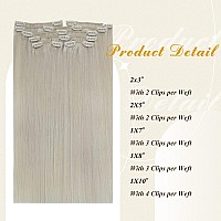 Full Shine Blonde Clip In Extensions Human Hair 1000 White Blonde Hair Extensions Clip Ins 7 Pcs 80 Grams Human Hair Clip In Extensions Brazilian Hair For Women Handmade Real Hair Extensions 12 Inch