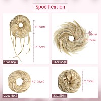 Messy Bun Hair Pieces Hoojih 4 Pieces Messy Bun Straight Bun Hair Pieces For Women Wavy Tousled Updo Short Ponytail Hair Extens