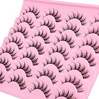 Manga Lashes Clear Band Natural Lashes Wispy Asian 12Mm 3D Short Lashes D Curl False Eyelashes Pack By Kiromiro