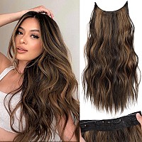 Kookastyle Invisible Wire Hair Extensions With Transparent Wire Adjustable Size 4 Secure Clips Long Wavy Secret Wire Hairpiece 2