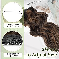 Kookastyle Invisible Wire Hair Extensions With Transparent Wire Adjustable Size 4 Secure Clips Long Wavy Secret Wire Hairpiece 2