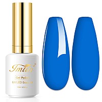 Imtiti Gel Nail Polish, 1 Pcs 0.5 Fl Oz Navy Blue Gel Polish Soak Off LED U V Nail Gel Polish Nail Polish DIY Nail Art Starter Manicure Salon Gel Nail Kit for Women Girls