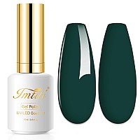 Imtiti Gel Nail Polish, 1 Pcs 0.5 Fl Oz Dark Green Color Gel Polish Soak Off LED U V Nail Gel Polish Nail Polish DIY Nail Art Starter Manicure Salon Gel Nail Kit for Women Girls