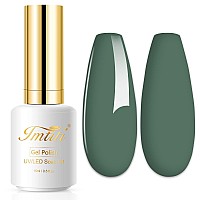 Imtiti Gel Nail Polish, 0.5 Fl Oz Sage Green Gel Polish Soak Off LED U V Nail Gel Polish Nail Polish DIY Nail Art Starter Manicure Salon Gel Nail Kit for Women Girls