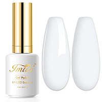 Imtiti Gel Nail Polish, 1 Pcs 0.5 Fl Oz Milky White Nude Gel Polish Soak Off LED U V Nail Gel Polish Neutral Gel Nail Polish DIY Nail Art Starter Manicure Salon Gel Nail Kit for Women Girls