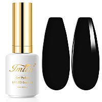 Imtiti Gel Nail Polish, 1 Pcs 0.5 fl oz Black gel nail polish Color Soak Off Gel Polish Nail Art Manicure Salon DIY Nail Lamp Gel Nail Design Christmas Decoration at Home Holiday Gifts for Women