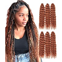 Curly Crochet Hair For Blakc Women 18 Inch Curly Braiding Hair 6 Packs Water Wave Ocean Wave Crochet Hair 350 Ginger Orange Cop