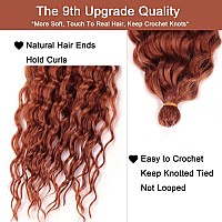 Curly Crochet Hair For Blakc Women 18 Inch Curly Braiding Hair 6 Packs Water Wave Ocean Wave Crochet Hair 350 Ginger Orange Cop