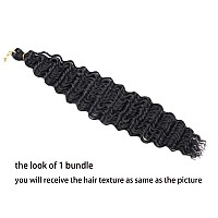 Batisi Ocean Wave Crochet Hair 18 Inch 1B Black Deep Wave Curly Braiding Hair Wavy Single 1 Pack Synthetic Curly Crochet Hair