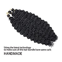 Batisi Ocean Wave Crochet Hair 18 Inch 1B Black Deep Wave Curly Braiding Hair Wavy Single 1 Pack Synthetic Curly Crochet Hair