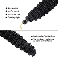 Batisi Ocean Wave Crochet Hair 18 Inch 1B Black Deep Wave Curly Braiding Hair Wavy Single 1 Pack Synthetic Curly Crochet Hair