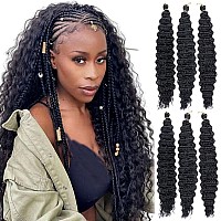 Ocean Wave Crochet Hair 18 Inch 1B Curly Crochet Hair For Black Women Wavy Curly Braiding Hair 6 Packs Water Wave Crochet For Bo