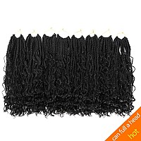 Ayana Goddess Box Braids Crochet Hair 14 Inch 8 Pack Bohomian Crochet Braids Box Braids Crochet Box Braids Curly Ends Synthetic Crochet Braids Hair Extensions For Women(14Inch 1B)