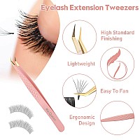 Msqueen Lash Tweezers For Eyelash Extensions Professional Curved Tip Lashing Tweezers For Isolation And Individual Volume Lash