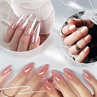 Prettydiva Moonlight Chrome Nail Powder White Chrome Nail Powder Aurora Iridescent Powders Mirror Effect Magic White Pearl Mi