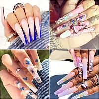 504Pcs 3Xl Coffin Nail Tips No C Curve Clear Extra Long Coffin Nail Tips For Acrylic Nails Professional Flattened Half Cover F