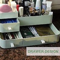 Makeup Organizer For Vanity Large Countertop Organizer With Drawers Cosmetics Storage For Skin Care Brushes Eyeshadow Lotio