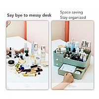 Makeup Organizer For Vanity Large Countertop Organizer With Drawers Cosmetics Storage For Skin Care Brushes Eyeshadow Lotio