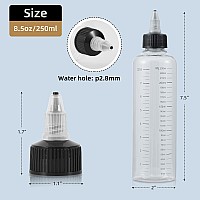 Driew Applicator Bottles For Hair 85Oz Hair Squeeze Bottle Twiston Top Tip Cap With Ratio Graduated Scale Color Applicator Bo