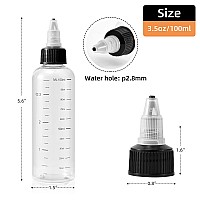 Driew Applicator Bottles For Hair 34Oz Hair Squeeze Bottle Twiston Top Tip Cap With Ratio Graduated Scale Color Applicator Bo