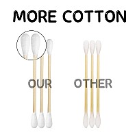 Xl Bamboo Cotton Swabs 900Ct Natural Cotton Buds With Larger Tips For Personal Care3 Pack Biodegradable Cotton Tips