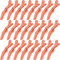 Ondder 24 Pack Alligator Salon Pro Hair Clips Orange Barber Clips For Styling Sectioning Coloring Cutting Hairdressing Uni