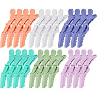 Ondder Colorful Alligator Sectioning Hair Clips 24 Pack Large Hair Styling Accessories For Coloring Cutting And Salon Use W