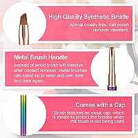 Savita 2Pcs Nail Art Clean Up Brushes Painting Brushes For Nails With Round Angled Head Colorful Bling Nail Pen Painting Tool