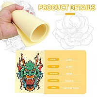 6 Pcs 3Mm Tattoo Skin Practice Kit 118X 83 In Thick Blank Silicone Fake Skin With 2 Pcs Tattoo Template For Tattoo Beginner