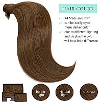 Ponytail Extension Real Human Hair Ponytail Human Hair Loxxy 14 Inch 70G Chocolate Brown Natural Hair Ponytail Hair Piece For Wo