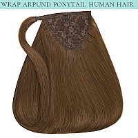 Ponytail Extension Real Human Hair Ponytail Human Hair Loxxy 14 Inch 70G Chocolate Brown Natural Hair Ponytail Hair Piece For Wo