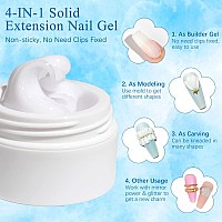 Mizhse Solid Builder Gel Nonsticky White Sculpting Gel Hard Gel For Nails 3D Nail Gel Building Gel Carving Gel Modeling Nail