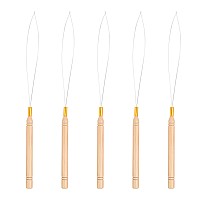 Vlasy 5Pcs Hair Extension Loop Needle Threader Pulling Hook Tools Micro Loop Nano Beads Device Hair Extension Threader For Hair