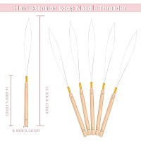 Vlasy 5Pcs Hair Extension Loop Needle Threader Pulling Hook Tools Micro Loop Nano Beads Device Hair Extension Threader For Hair