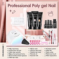 Jewhiteny Poly Extension Gel Nail Kit With 48W Led Nail Lamp 14 Colors Builder Extension Gel Allinone French Kit Nail Art Desi